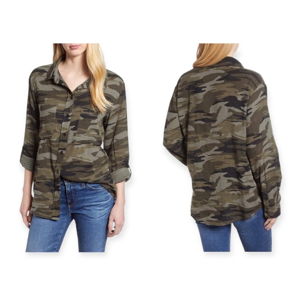 Anthropologie Sanctuary Camo Boyfriend Shirt - Size M